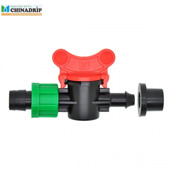 drip tape offtake valve from PVC pipe with grommet
